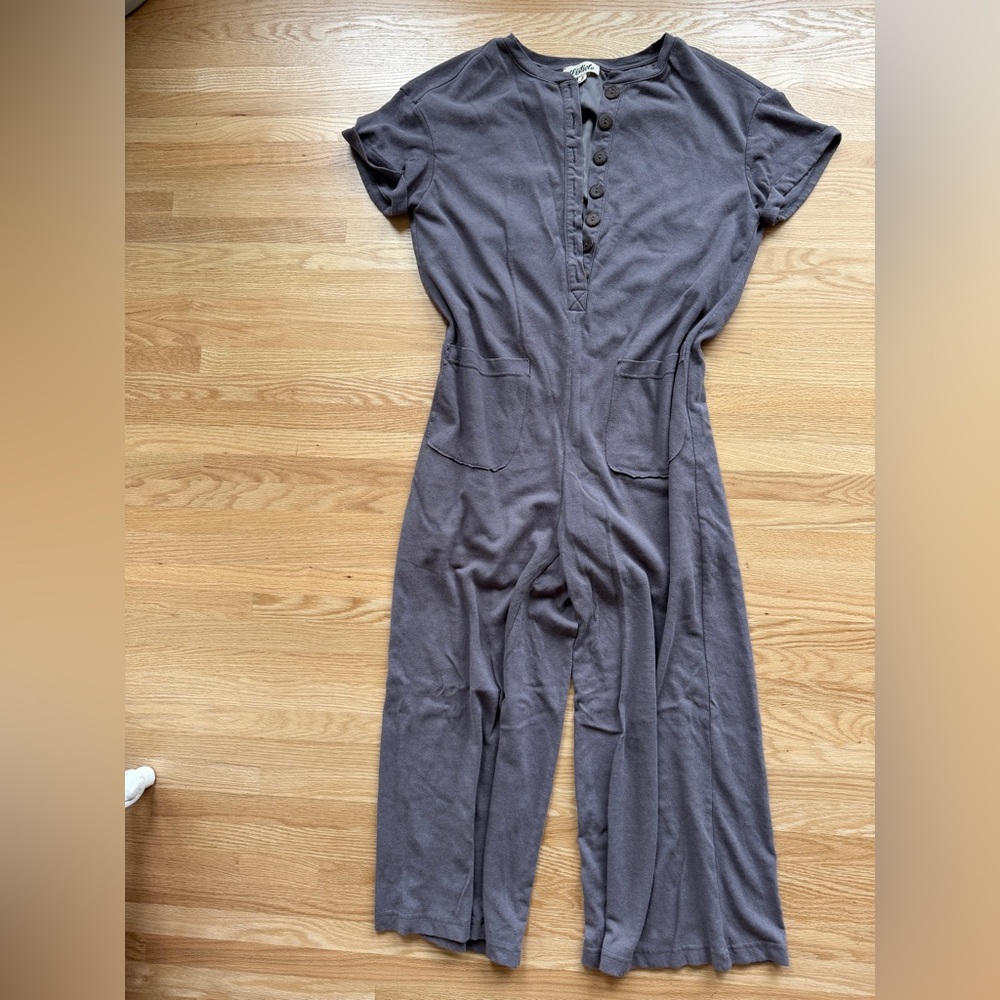 Gray Button-Up Jumpsuit